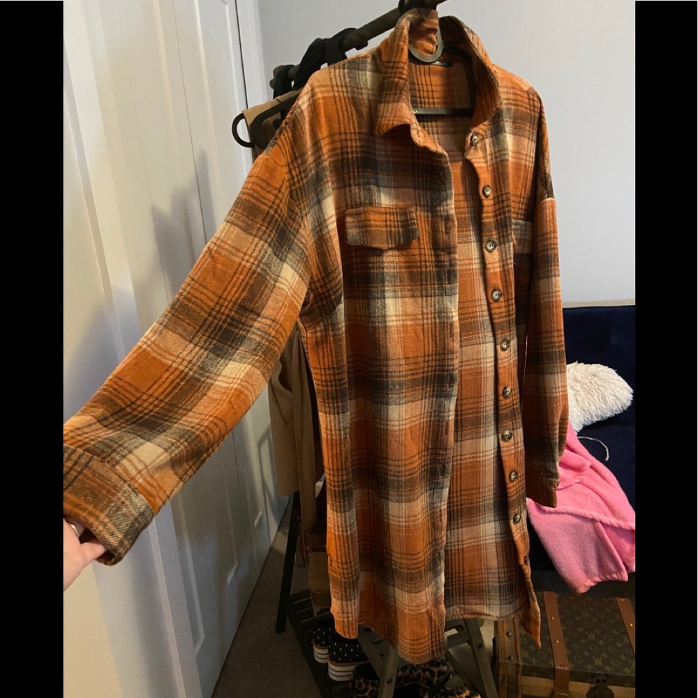 Long Plaid Shacket - Picture 3 of 9
